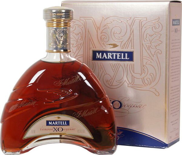 Martell Cognac XO 750ml bottle, luxurious XO blend.